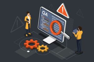 Graphic representing QA and testing services